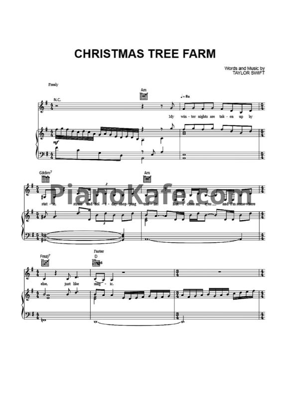 Ноты Taylor Swift - Christmas tree farm