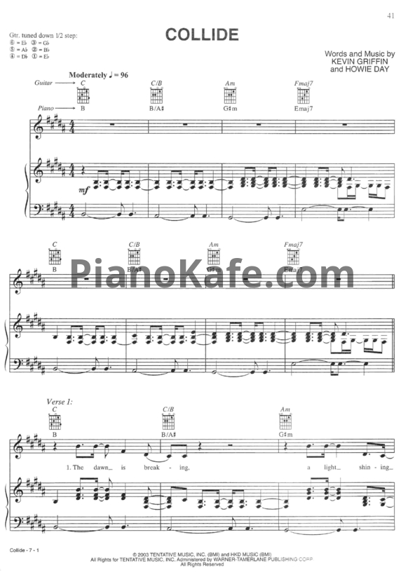 Ноты Howie Day - Collide