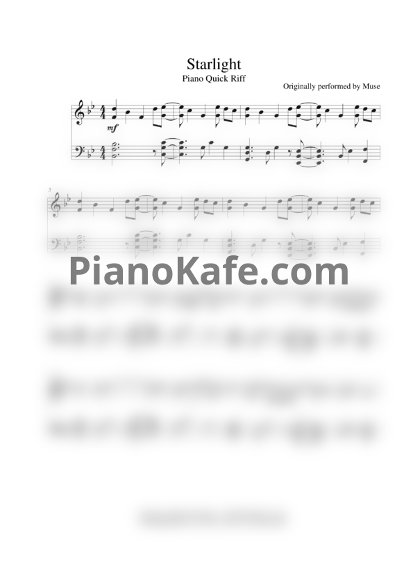 Ноты Muse - Starlight