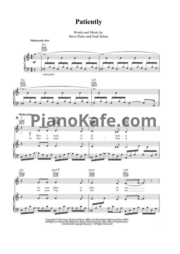 Ноты Journey - Patiently