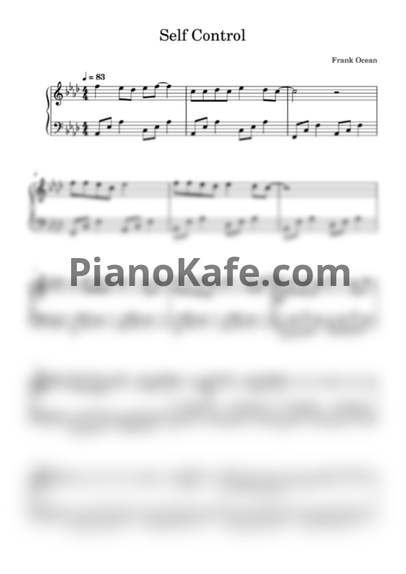 Ноты Frank Ocean - Self control