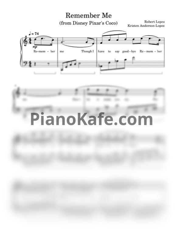 Ноты Kristen Anderson-Lopez & Robert Lopez - Remember me
