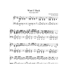 Ноты Cher Lloyd - Want u back (Piano Quick Riff) - предпросмотр
