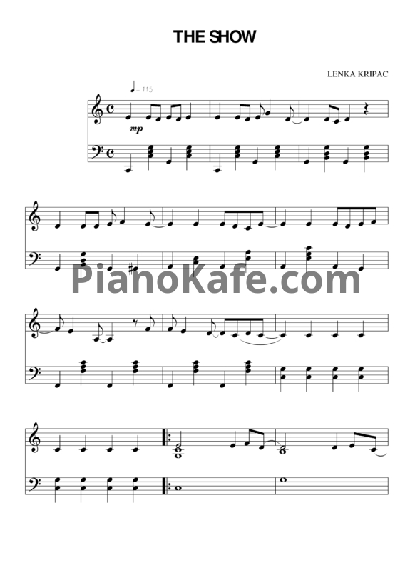 Ноты Lenka - The show