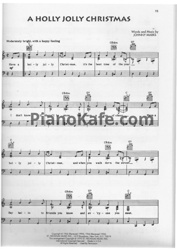 Ноты Johnny Marks - A holly jolly Christmas