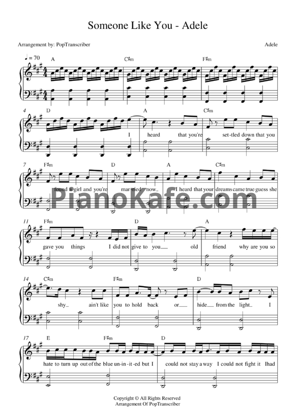 Ноты Adele - Someone like you