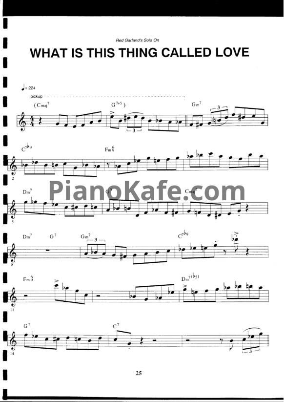 Ноты Red Garland - What is this thing called love (Piano solo)