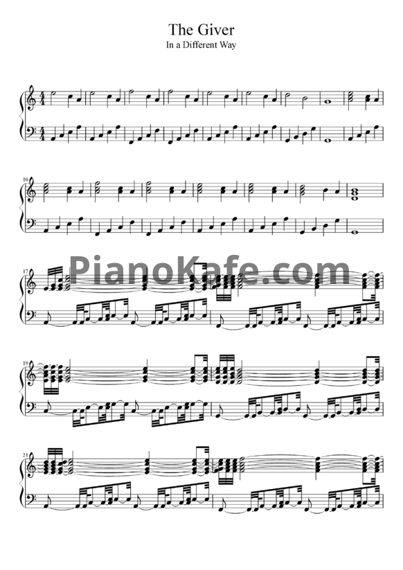 Ноты Taylor Swift - Rosemary's piano theme (In a Different Way)