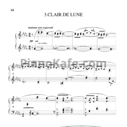 Ноты Claude Debussy - Clair de lune (Лунный свет) - предпросмотр