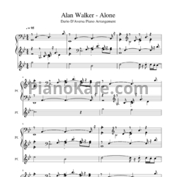 Ноты Alan Walker - Alone - предпросмотр