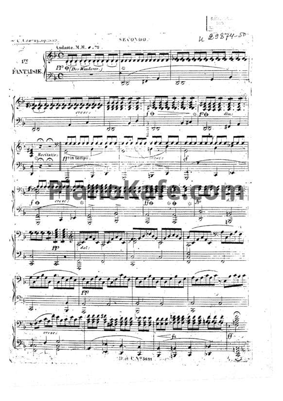 Ноты Карл Черни - 3 блестящие фантазии на темы Ф. Шуберта (Op. 339)  для фортепиано в 4 руки