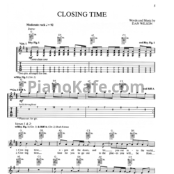 Ноты Semisonic - Closing time (Guitar tabs) - предпросмотр