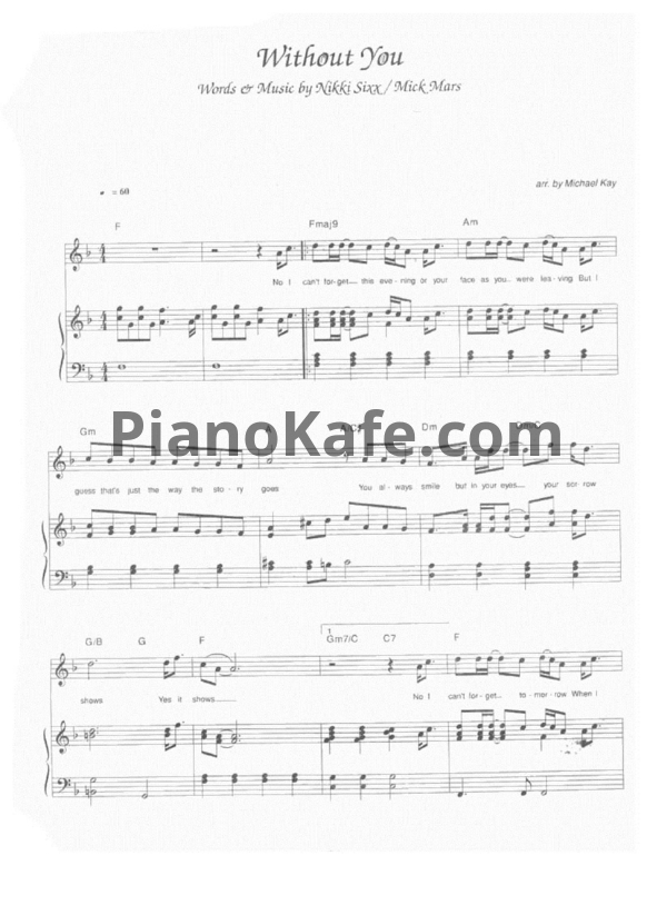 Ноты Mariah Carey - Without you (arr. by Michael Kay)