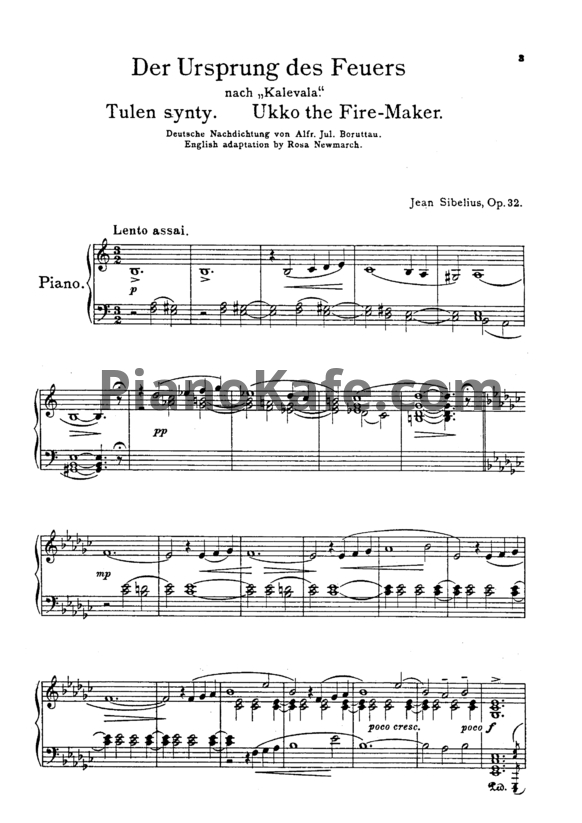 Ноты Ян Сибелиус - Происхождение огня (Op. 32)