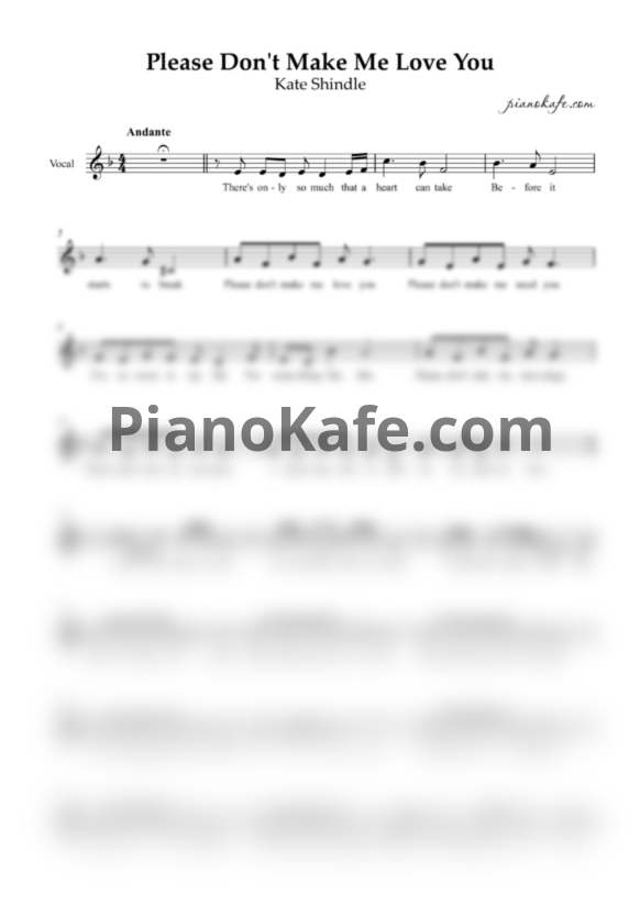Ноты Frank Wildhorn & Jeremy Roberts feat. Kate Shindle - Please don't make me love you (Вокальная партия)