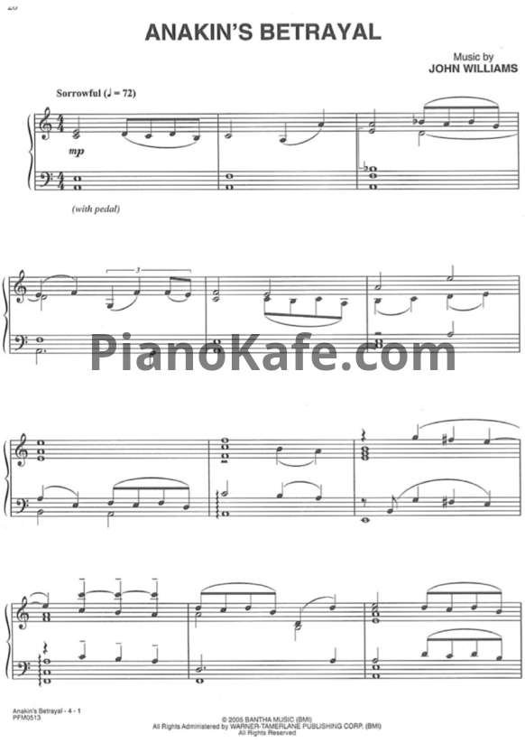 Ноты John Williams - Anakin's betrayal