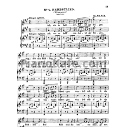 Ноты Феликс Мендельсон - Herbstlied (Осенняя песня) (Op. 63, №4) - предпросмотр