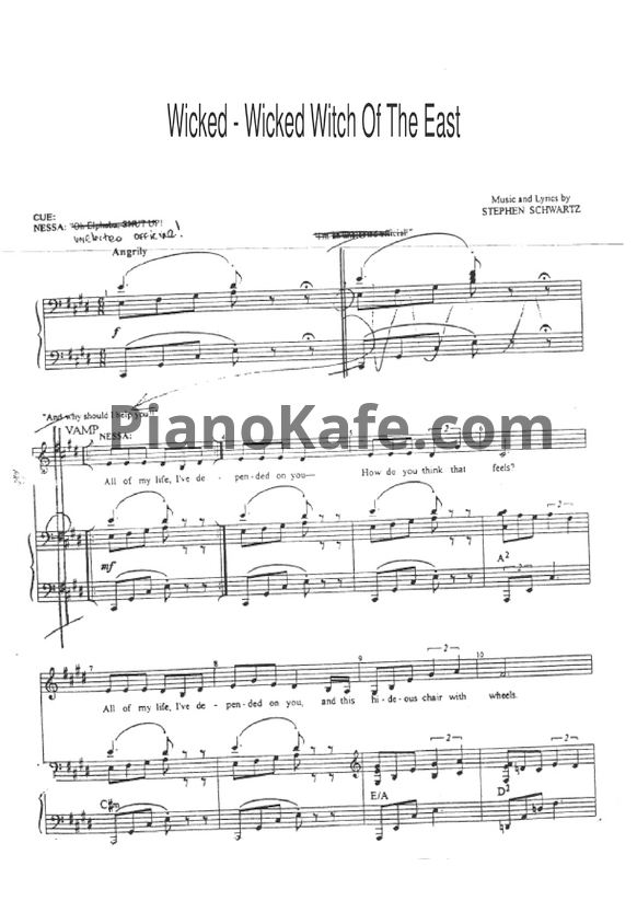 Ноты Stephen Schwartz - Wicked witch of the east