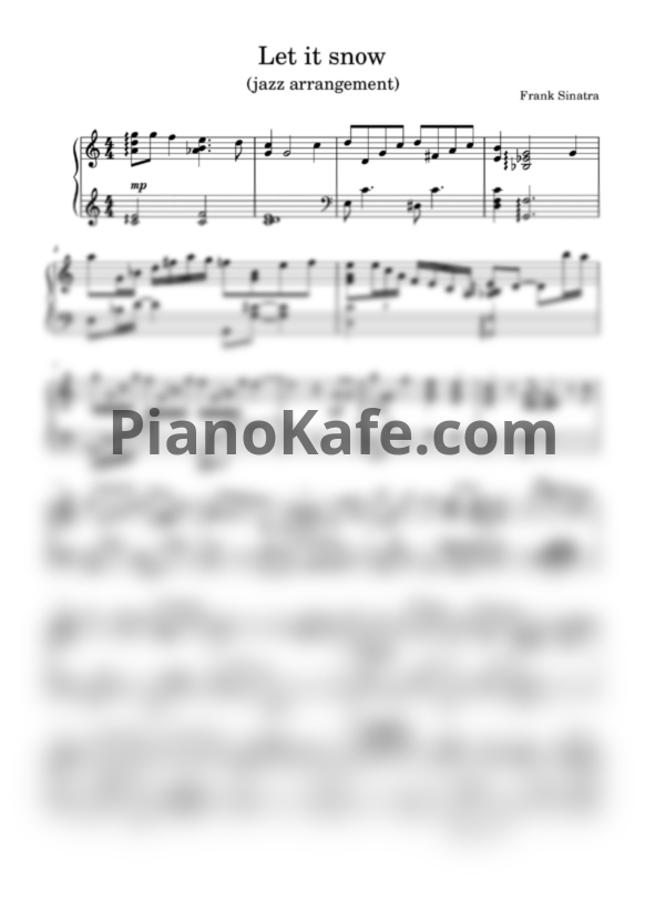 Ноты Frank Sinatra - Let it snow (Play the piano cover)
