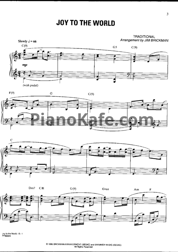 Ноты Jim Brickman - Joy to the world