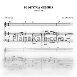 Ноты J. Petersburski - To ostatnia nieziela (Это последнее воскресенье) - предпросмотр