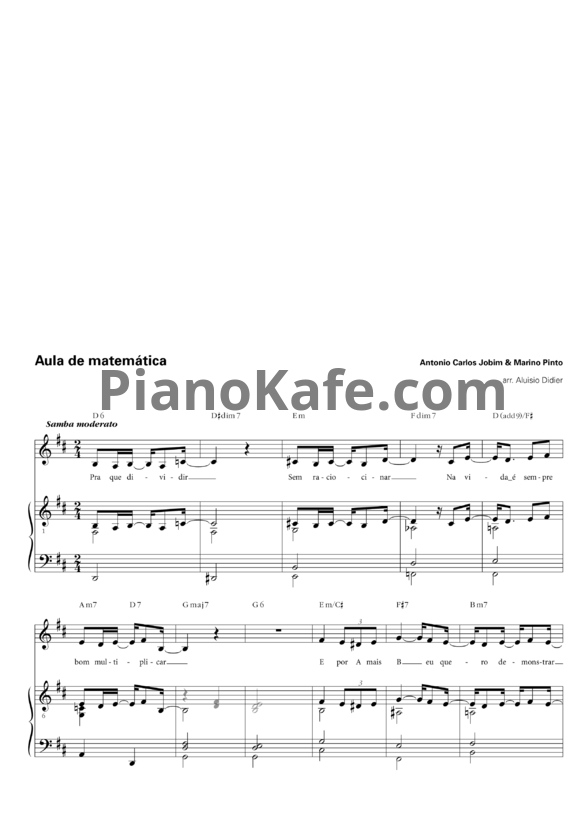 Ноты Antonio Carlos Jobim & Marino Pinto - Aula de matemática