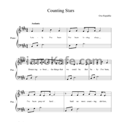 Ноты One Republic - Counting stars (Easy piano cover) - предпросмотр