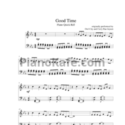 Ноты Owl City feat. Carly Rae Jepsen - Good time (Piano Quick Riff) - предпросмотр