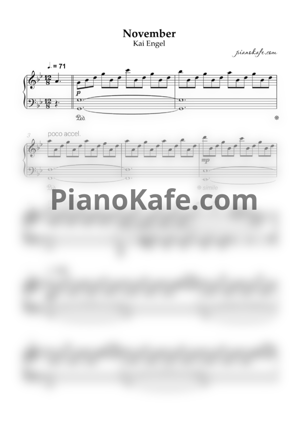 Ноты Kai Engel - November (Piano cover)