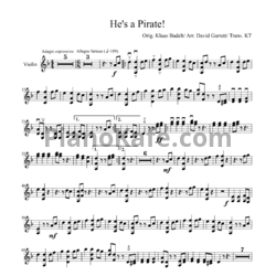 Ноты David Garrett - He's a pirate - предпросмотр