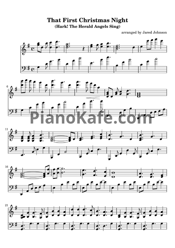 Ноты Jared Johnson - That first Christmas night (Hark! The herald angels sing)