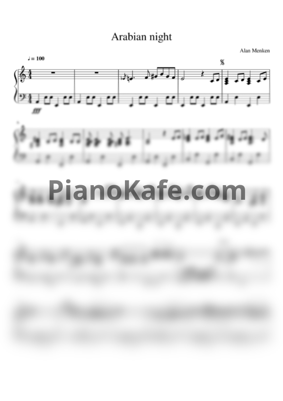 Ноты Alan Menken - Arabian nights (Переложение Д. Соловьева)