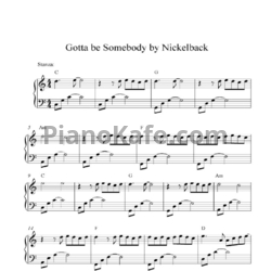 Ноты Nickelback - Gotta be somebody - предпросмотр
