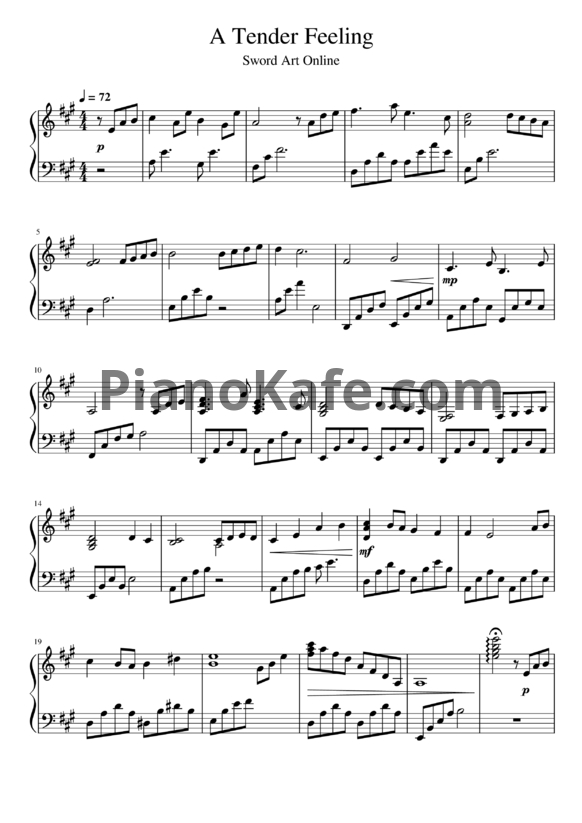 Ноты Yuki Kajiura - A tender feeling