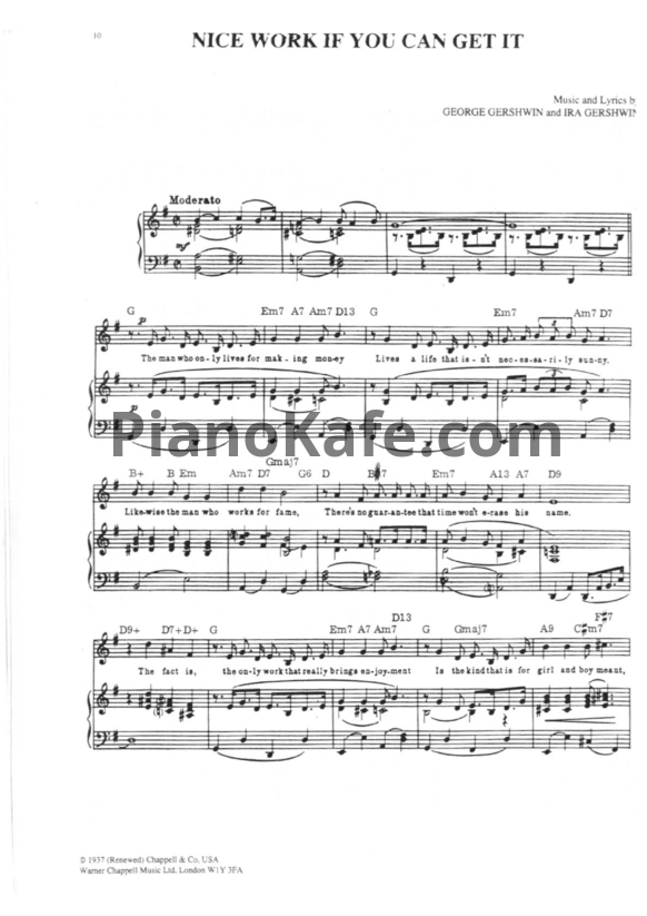 Ноты George Gershwin, Ira Gershwin - Nice work if you can get it