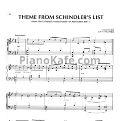 Ноты John Williams - Theme from Schindler`s list - предпросмотр