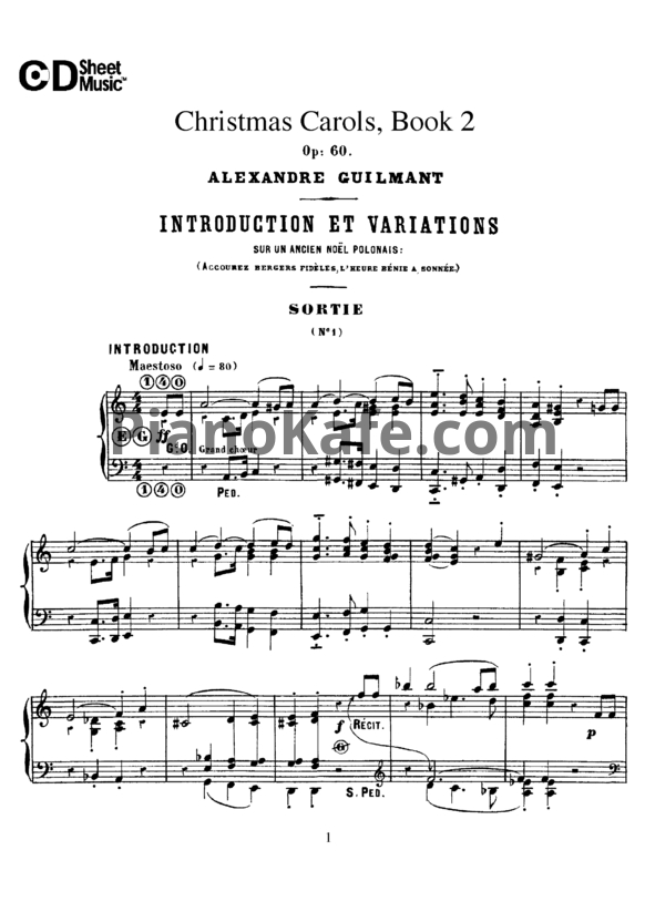 Ноты Alexandre Guilmant - Christmas carols, Book 2 (Op. 60)