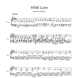 Ноты Christina Grimmie - With love - предпросмотр