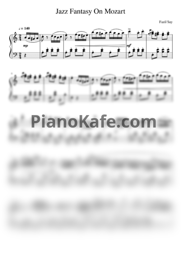 Ноты Fazil Say - Jazz Fantasy On Mozart (Turkish March Improvisation)