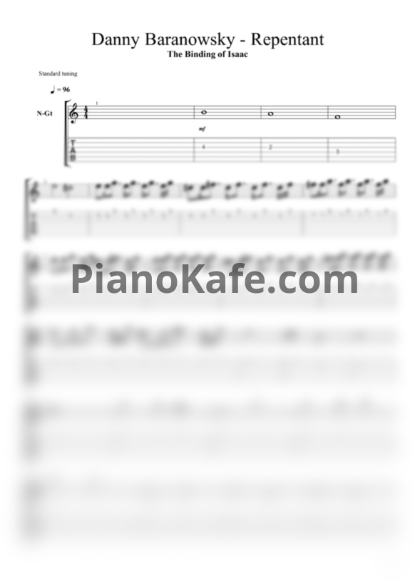 Ноты Danny Baranowsky - Repentant
