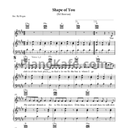 Ноты Ed Sheeran - Shape of you (Arr. By Evgen) - предпросмотр
