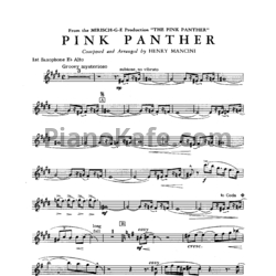 Ноты Henry Mancini - Pink Panther theme (Переложение для альт саксофона) - предпросмотр