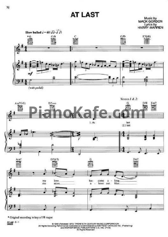 Ноты Celine Dion - At last