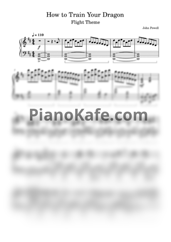 Ноты John Powell - How to train your dragon (Flight theme)