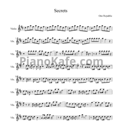 Ноты One Republic - Secrets (для скрипки) - предпросмотр