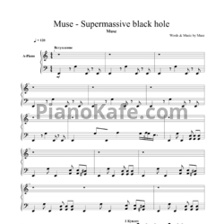 Ноты Muse - Supermassive black hole - предпросмотр