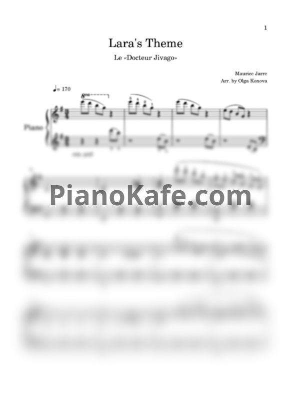Ноты Maurice Jarre - Lara's Theme Le