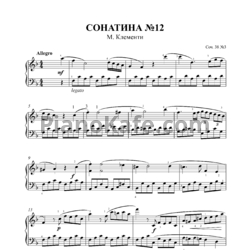 Ноты Муцио Клементи - Сонатина фа мажор (Op. 38, №3) - предпросмотр