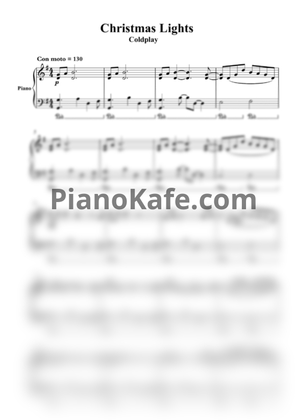 Ноты Coldplay - Christmas lights (Piano cover by Music Arrangement)