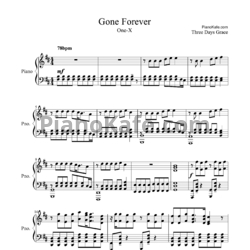 Ноты Three Days Grace - Gone Forever - предпросмотр